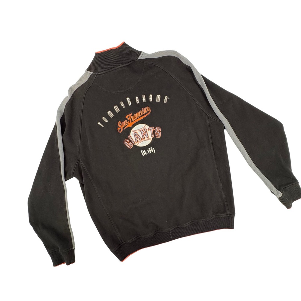 Tommy Bahama San Francisco Giants MLB XXL Mens Full Zip Sweater Black Orange